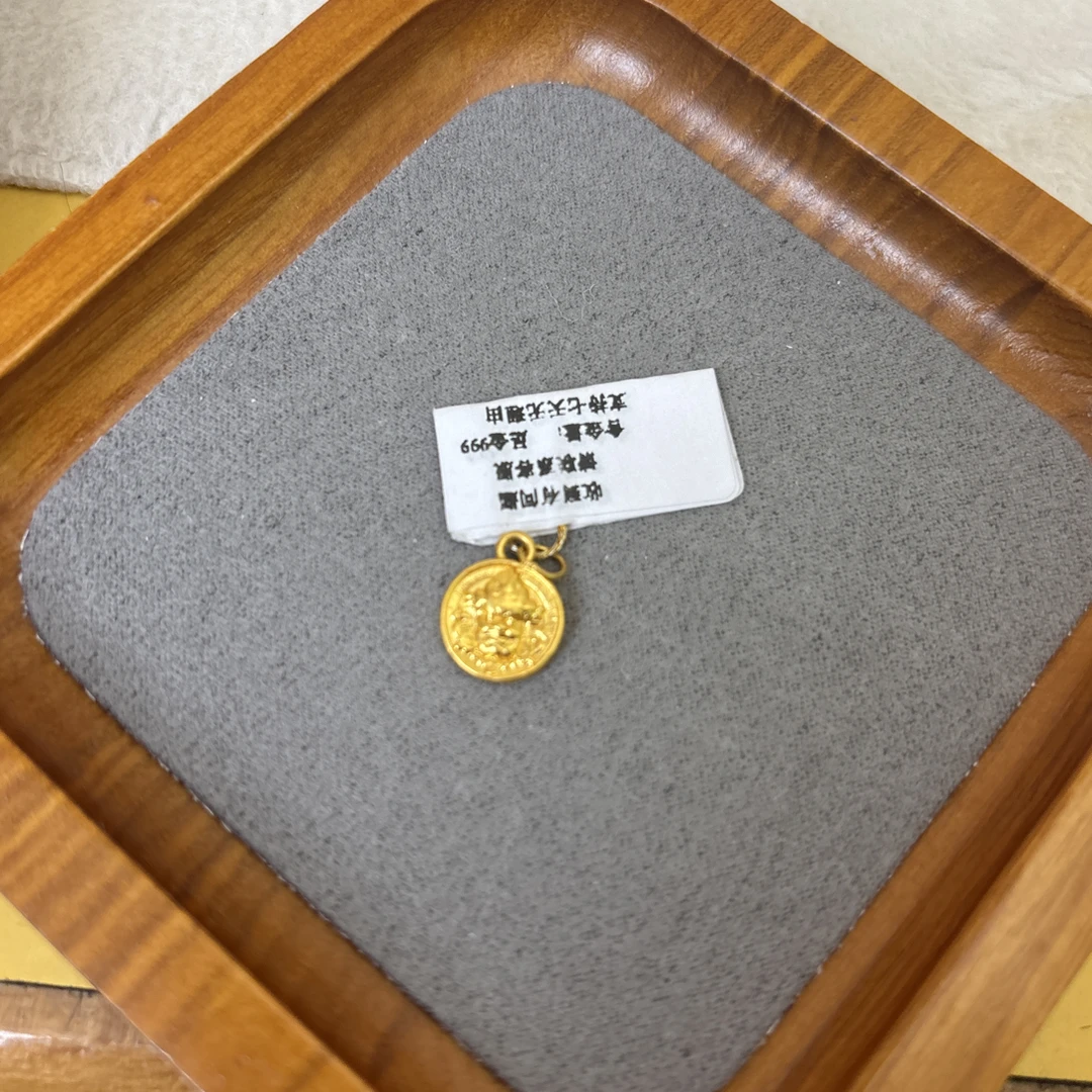 B027小黄财神提溜足金999 配件吊坠
