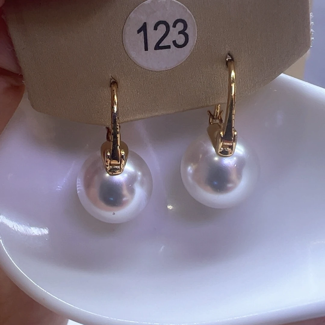 银S925镶嵌淡水珍珠耳饰