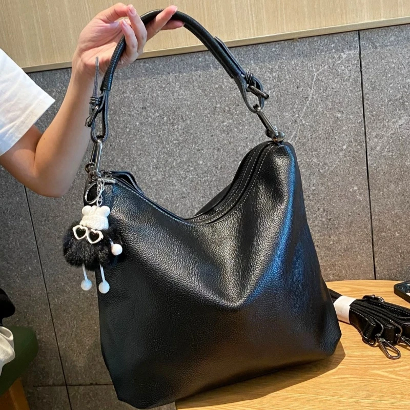 新款时尚百搭单肩腋下斜挎女包双拉链双隔层休闲轻奢气质女士包包