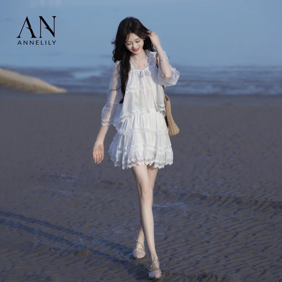 ANNELILY安琪琪【梦栀】显瘦轻奢百搭气质蛋糕裙套装AT2505035