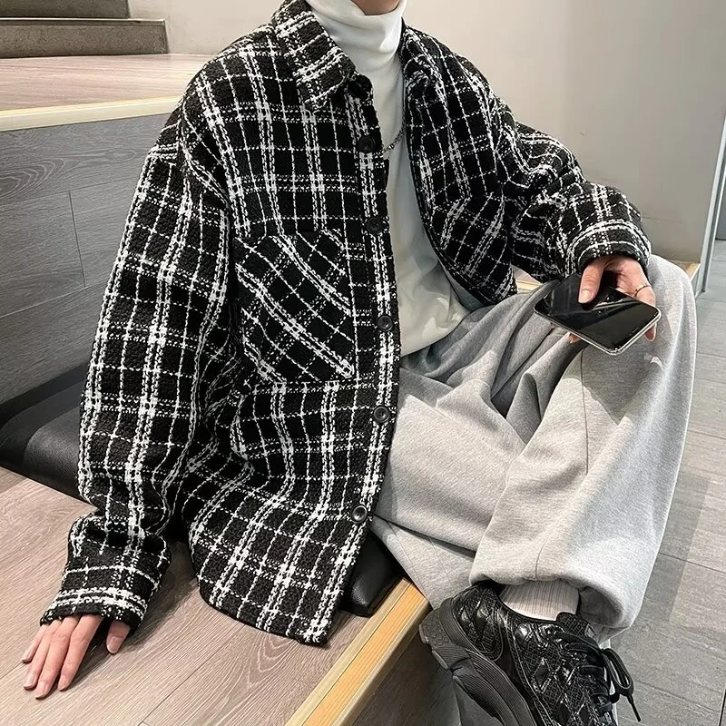 小香风口袋工装衬衫夹克男士韩版流行轻奢痞帅衬衣潮牌高级感外套