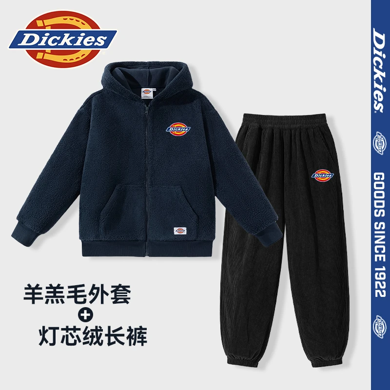 Dickies童装儿童外套冬季加绒男孩衣服套装2025新款帅气男童裤子