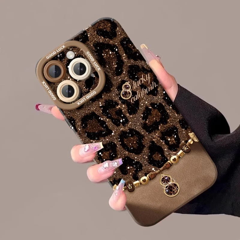 豹纹葫芦适用苹果17promax手机壳情侣iphone16pro高级感17p保护壳