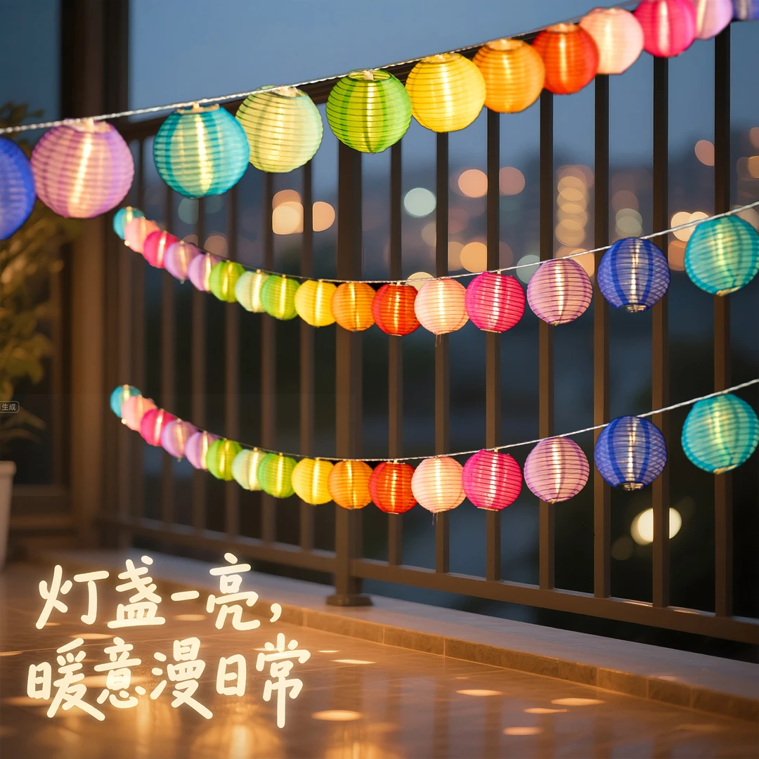 中秋节活动灯笼灯串户外防水场景布置迷你小灯笼灯谜庭院氛围装饰
