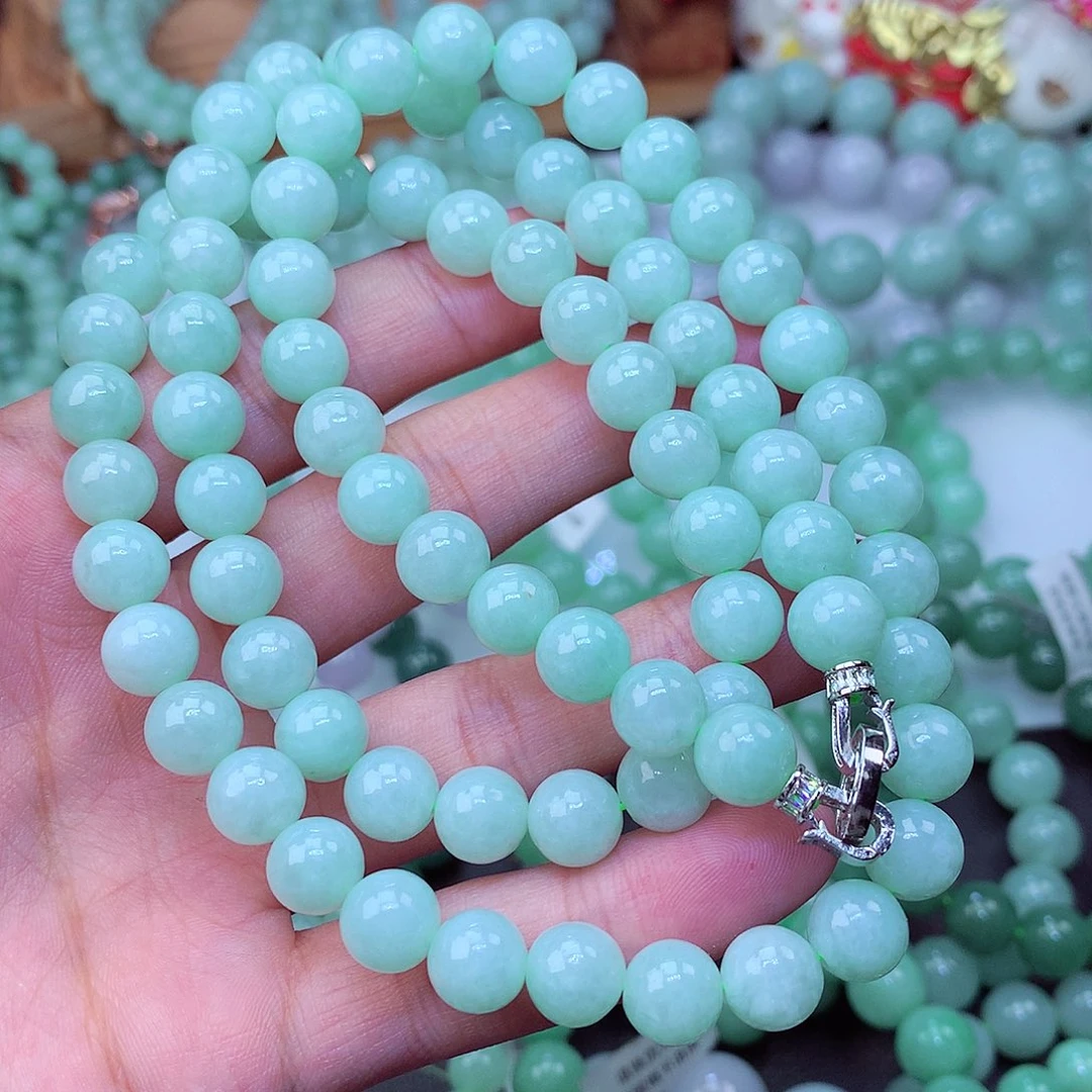 翡翠未镶嵌毛衣链卡9