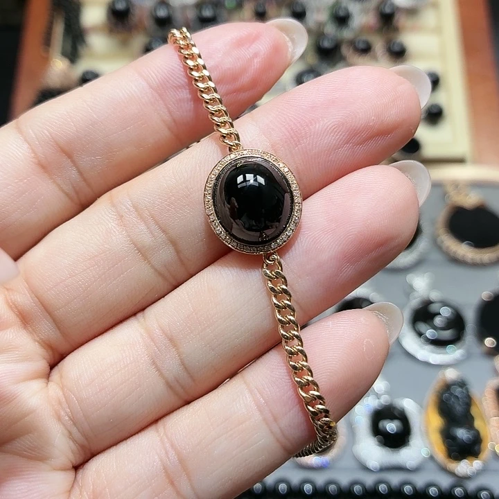 翡翠18K金镶嵌手链