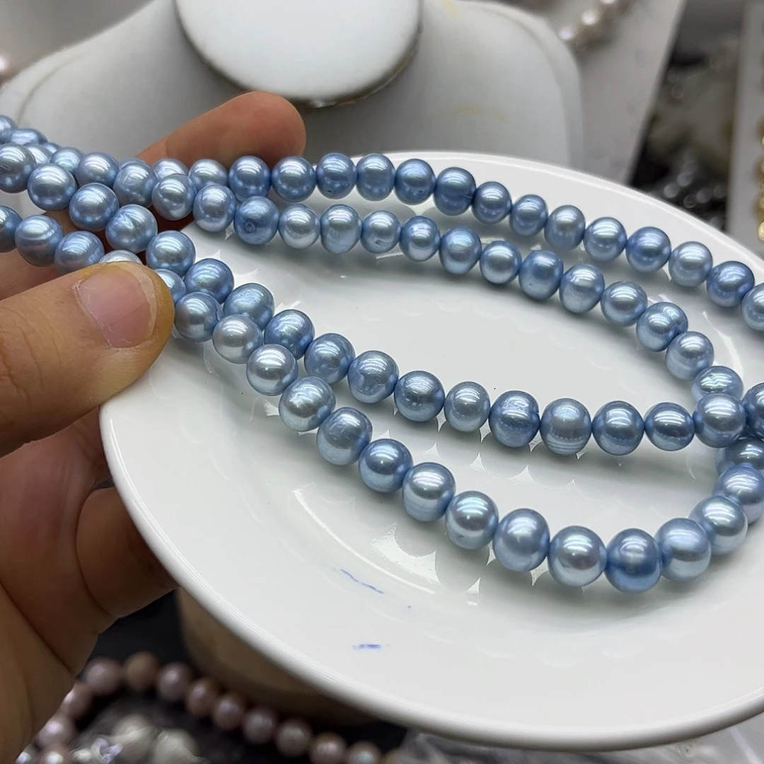 钛钢淡水珍珠项链