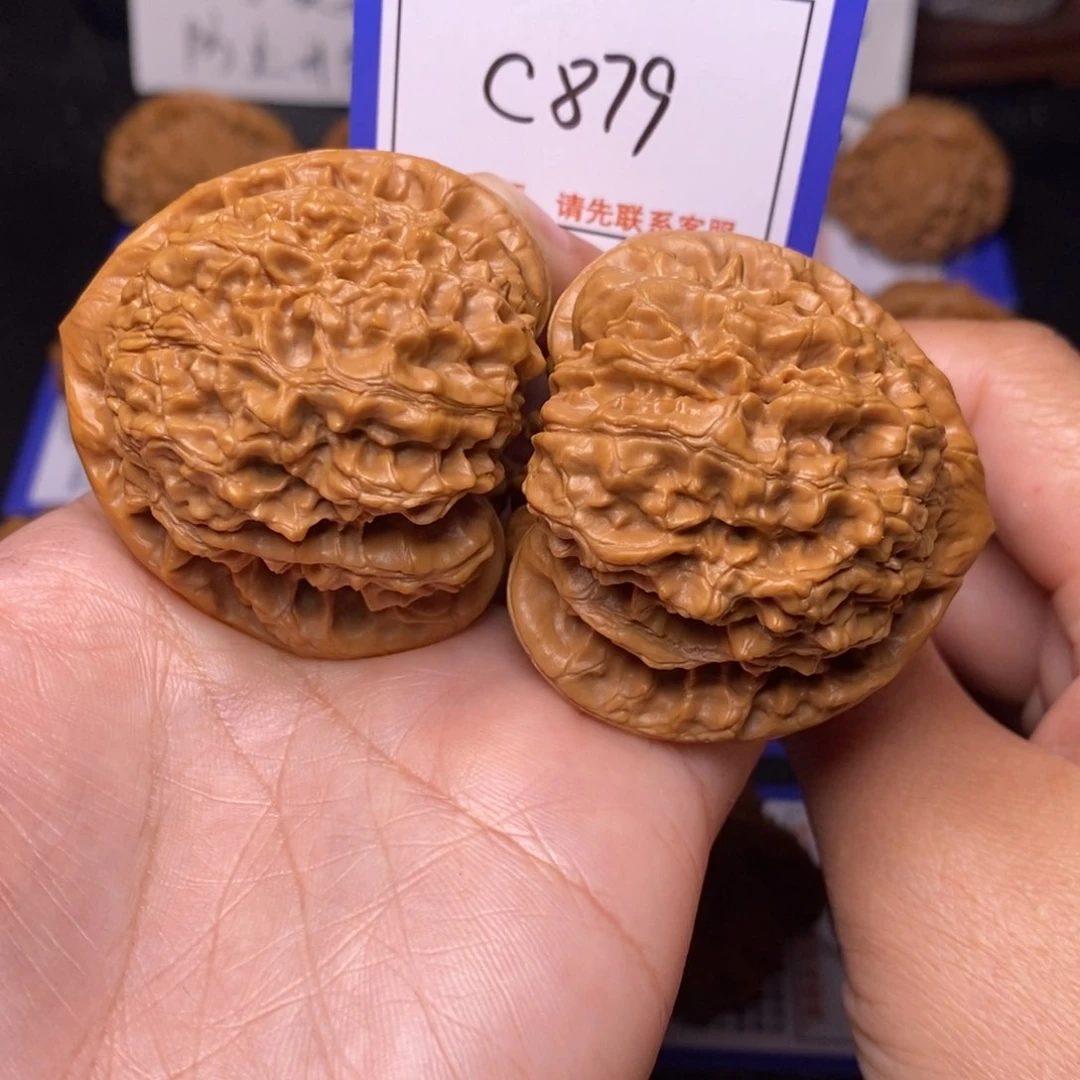 文玩核桃把件48官帽c879