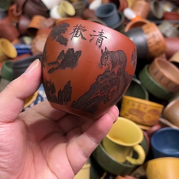 紫砂茶杯全手工紫砂主人杯