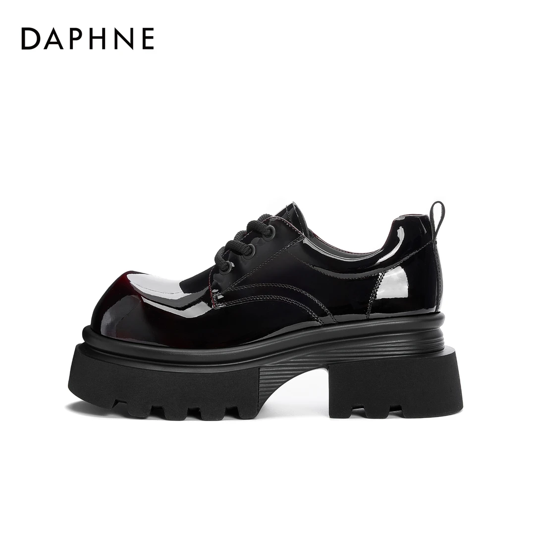 达芙妮英伦风小皮鞋女款2025秋季爆款小众设计厚底增高显瘦乐福鞋