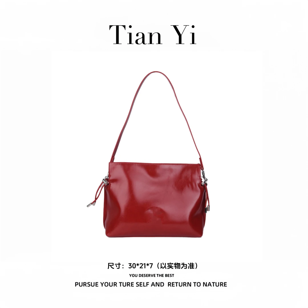 【Tian Yi渠道货】-2025新款轻奢单肩手提斜跨包 89108 热颂红