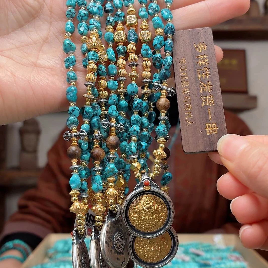 银S925镶嵌绿松石珠宝奇石