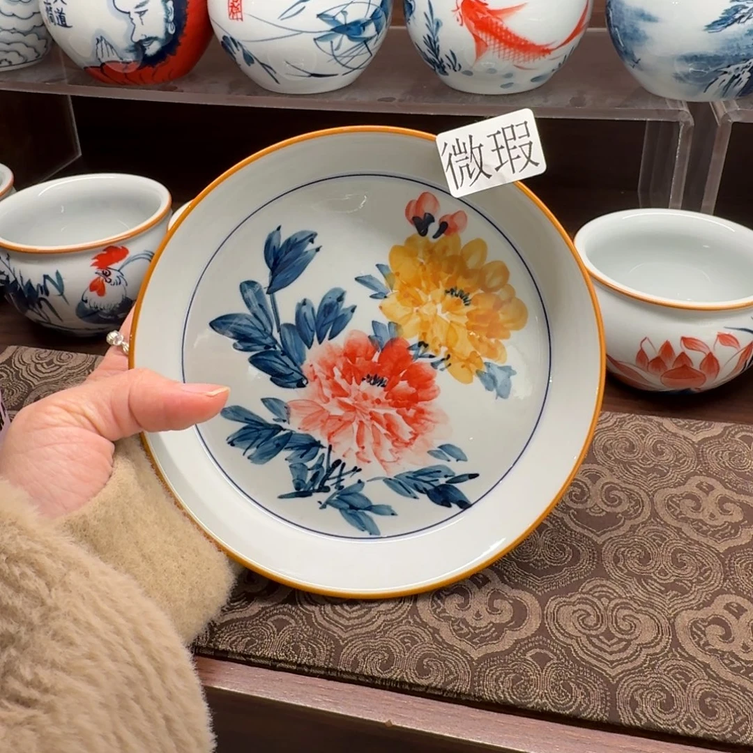 釉下彩纯手绘微瑕
