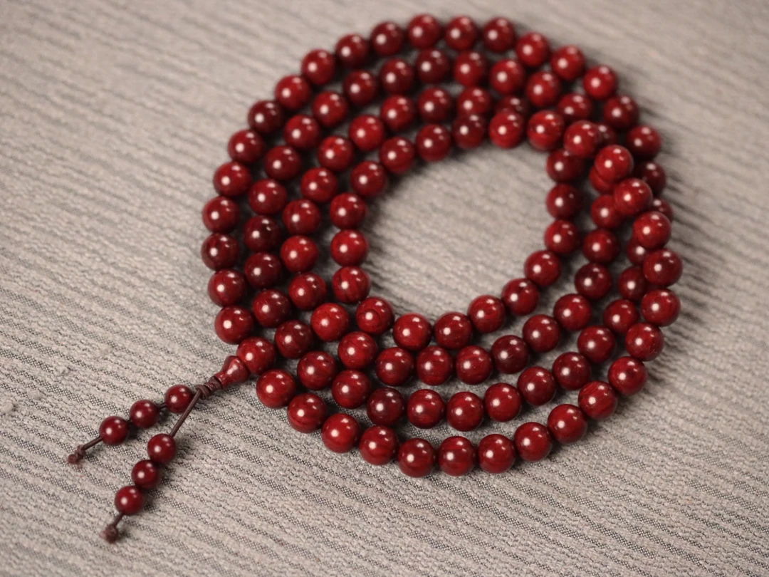 印度小叶紫檀0.8x108颗多圈手串【金星】-350