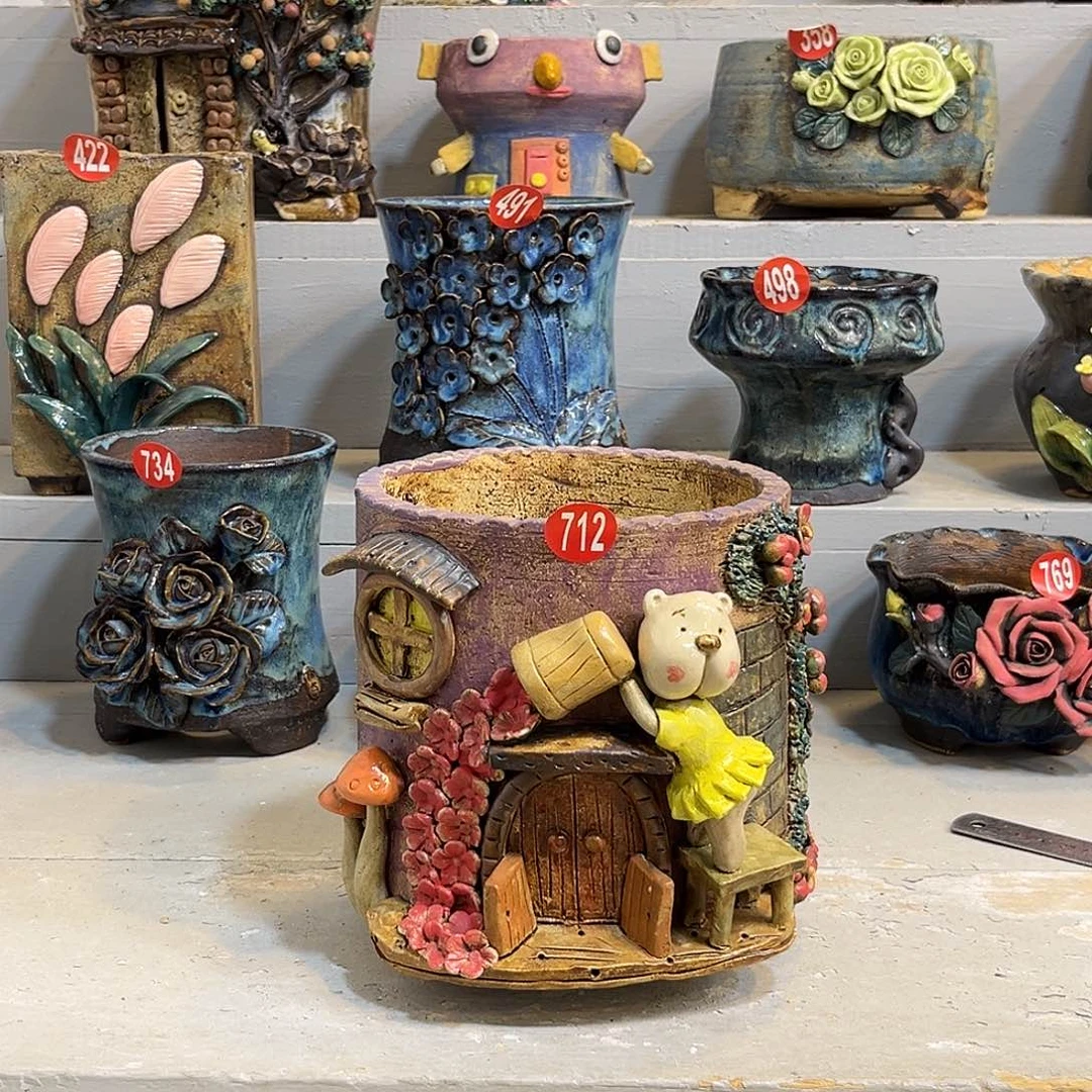 微瑕712 号陶然花器手工花盆