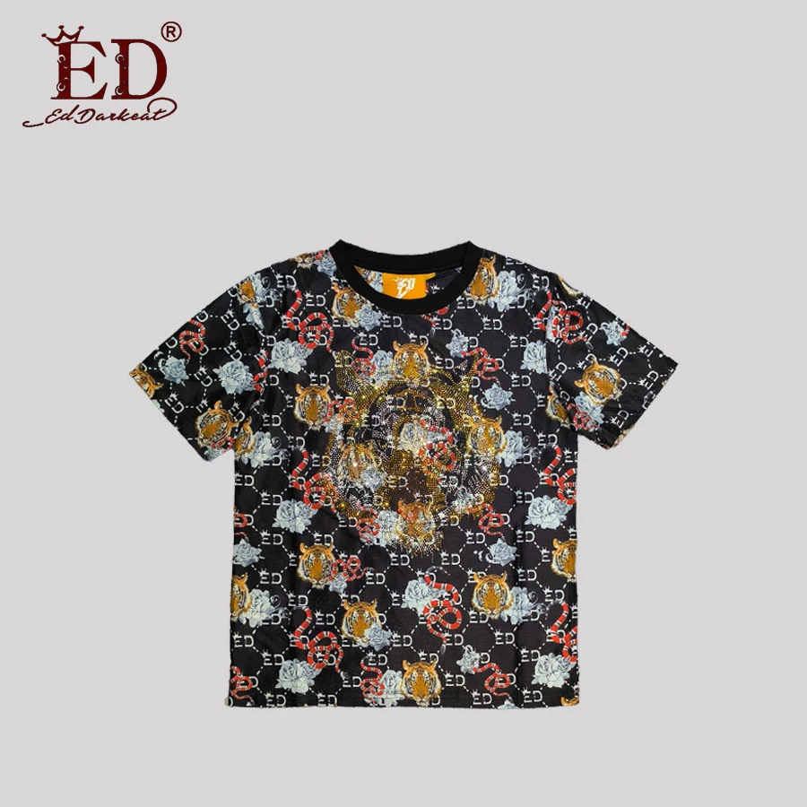 ED丝光棉满印虎头小蛇短袖
