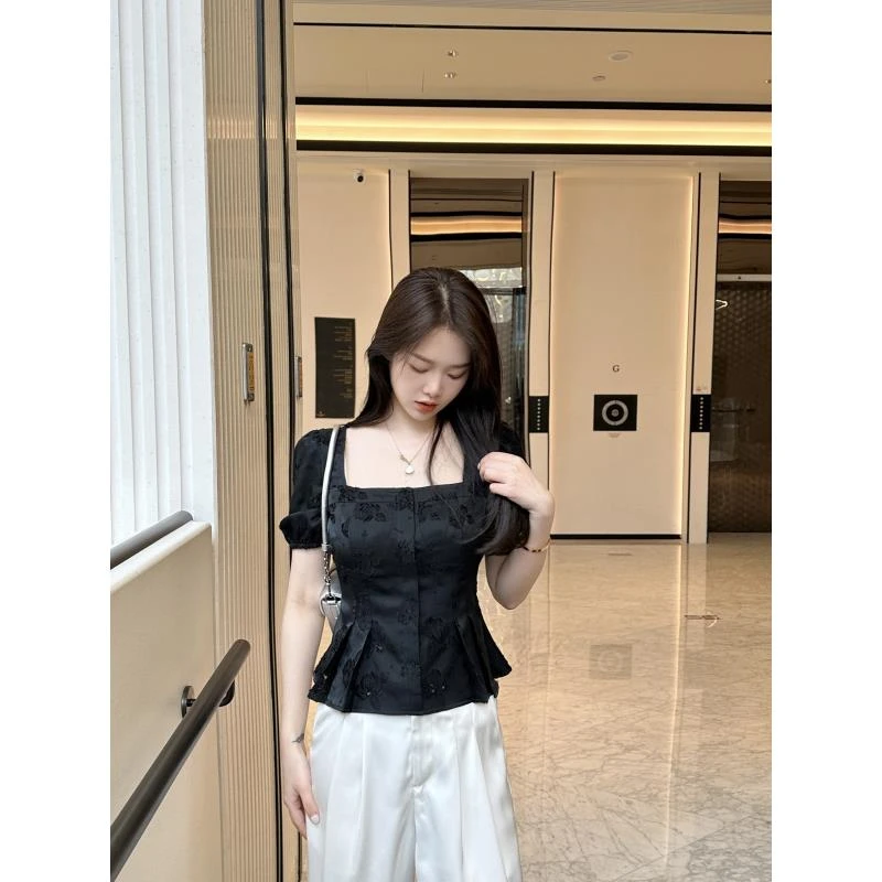 LUOZHIYIN/罗知音【T10050X】气质百搭提花设计女士小众衬衫式上衣