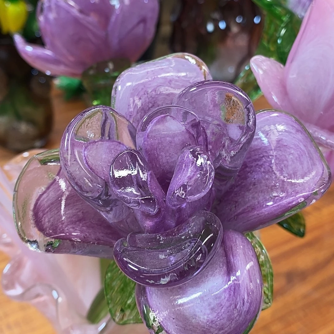 琉璃玫瑰花纯手工琉璃