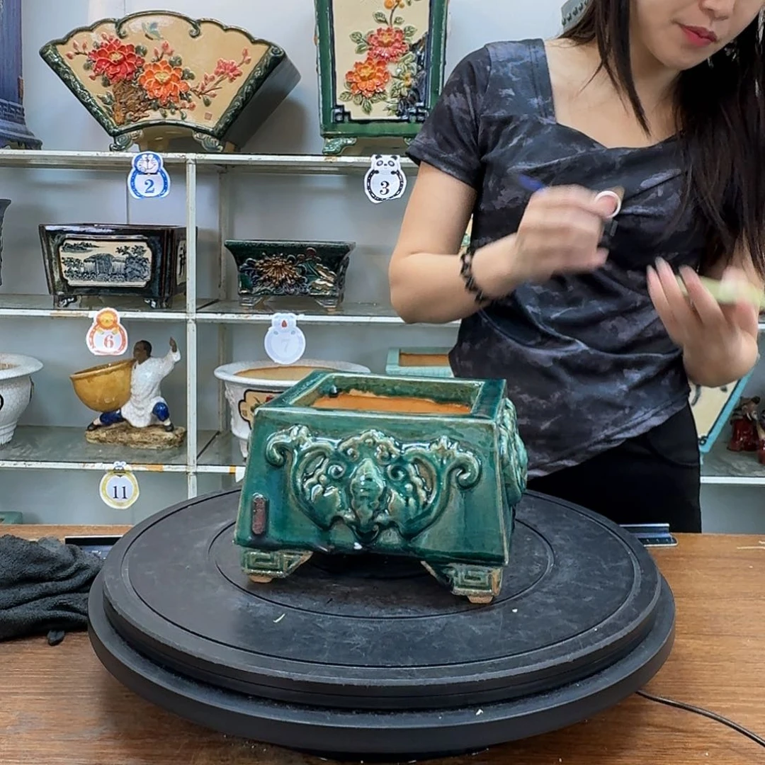 崇***玄无花朵石湾盆80花盆