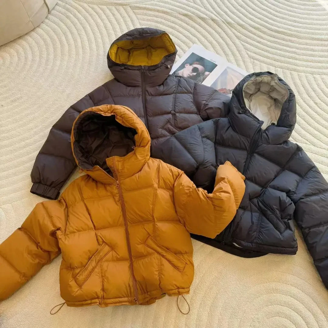 霖优【檐角风铃】冬季韩版连帽抽绳大气短款棉服外套保暖面包服女款