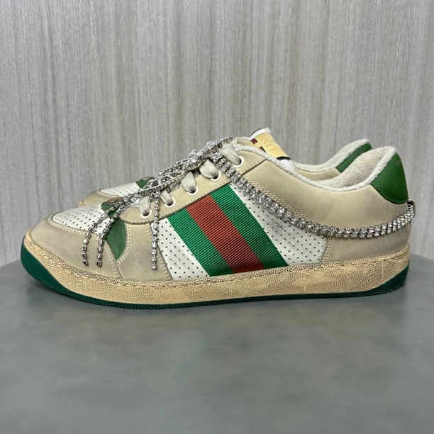 95新 GUCCI/古驰 44码 screener 乌木色 脏脏鞋