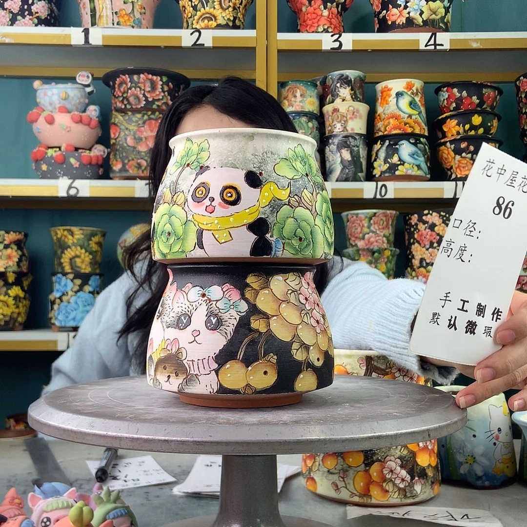 秋***玄陶景德镇手工花盆86