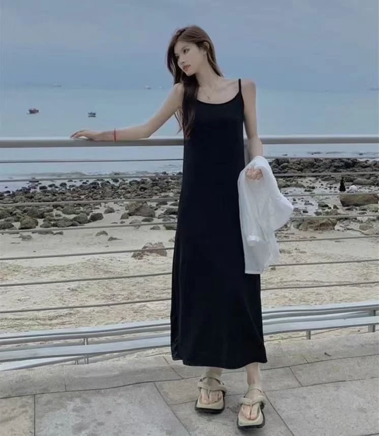 春夏宽松显瘦无袖吊带连衣裙