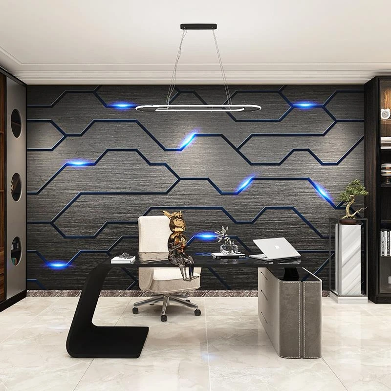 3d立体金属科技质感电路墙板IT办公室公司电竞馆ktv背景墙碳晶板
