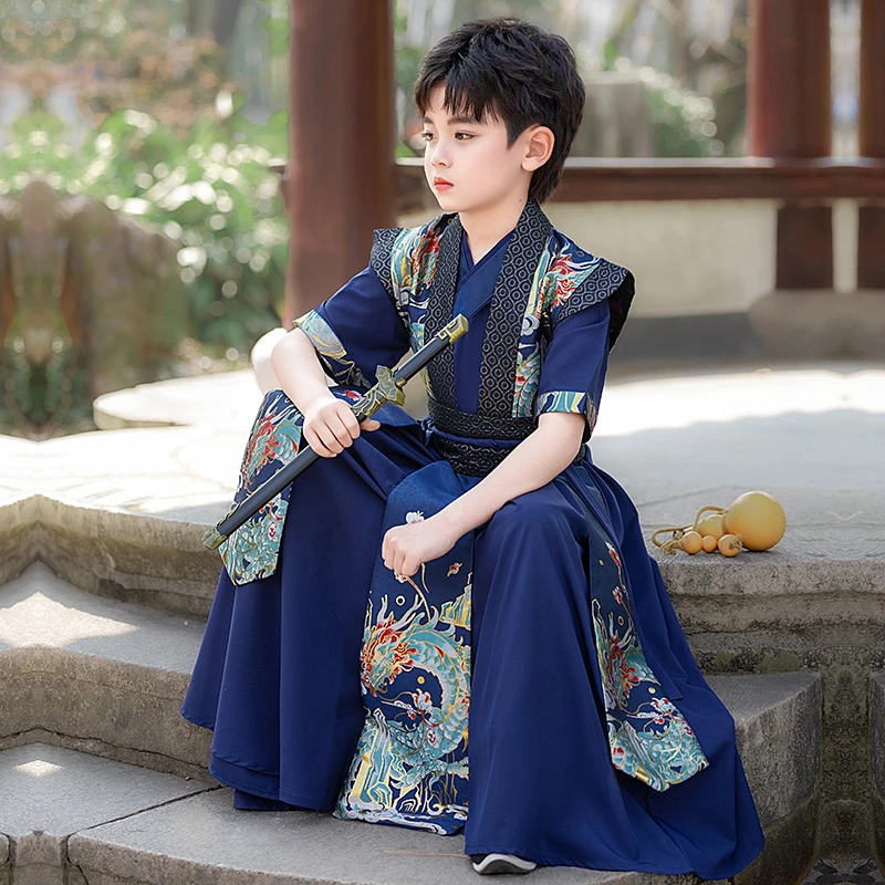 【顾廷烨】男童汉服贵气新款中国风儿童古装武侠客公子帅气男孩演出