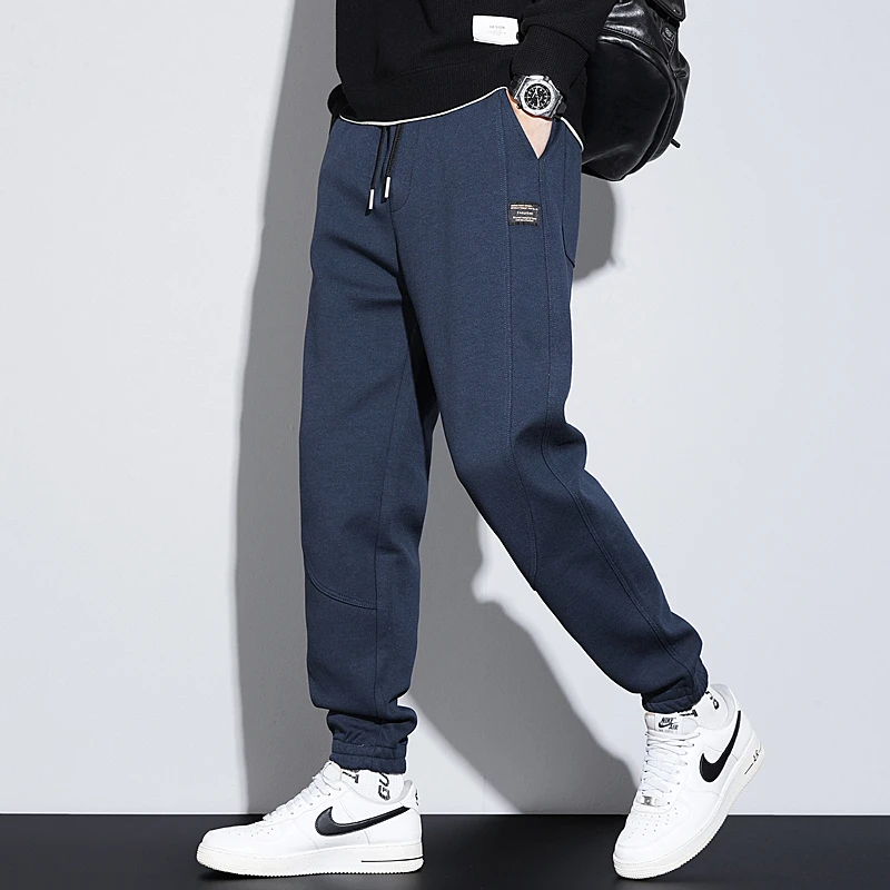 2025男士秋冬加绒休闲裤裤子男宽松港版休闲卫裤男休闲裤