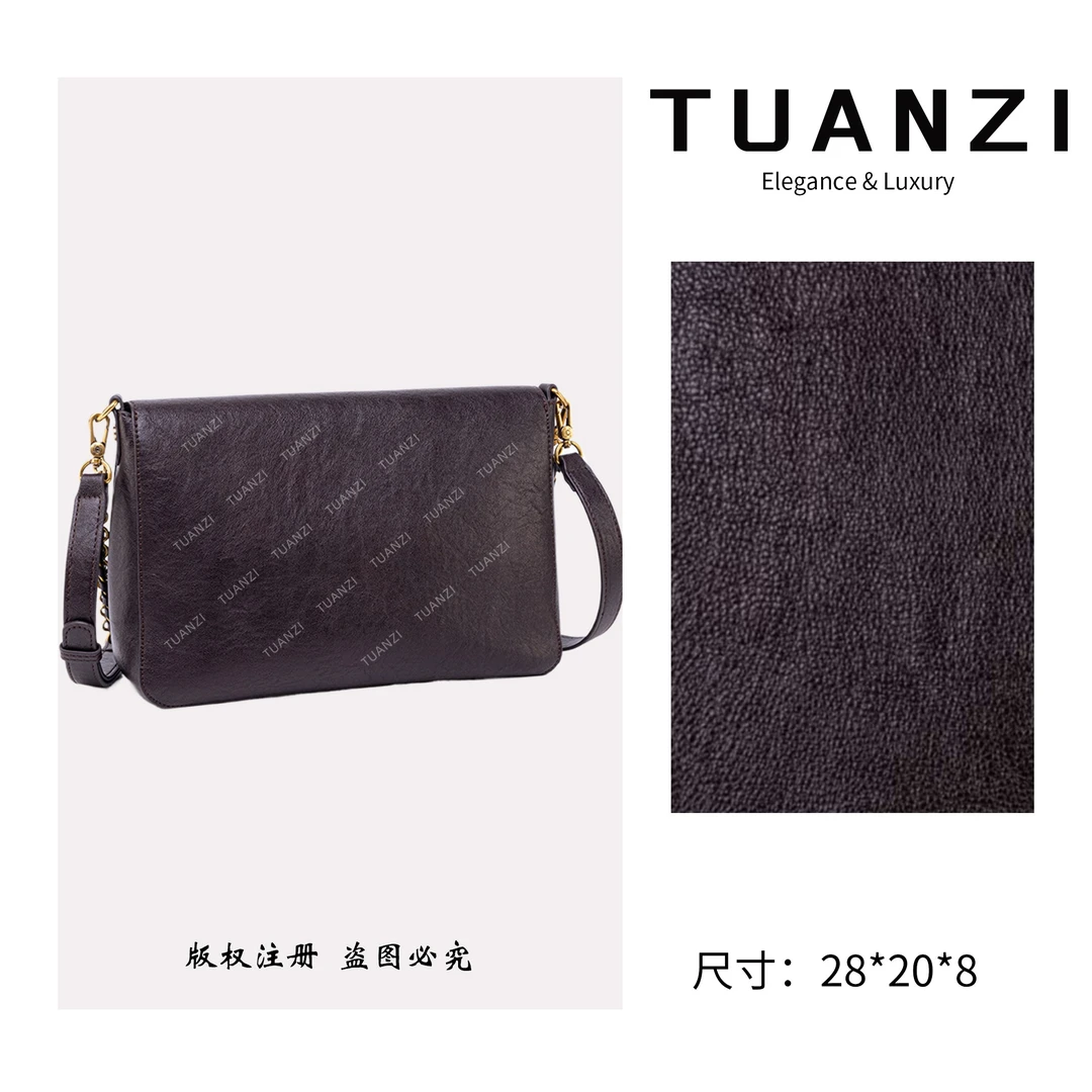 TUANZI『凯旋』赛家秋冬新款28cm斜跨包 QYX-98076-热巧克力