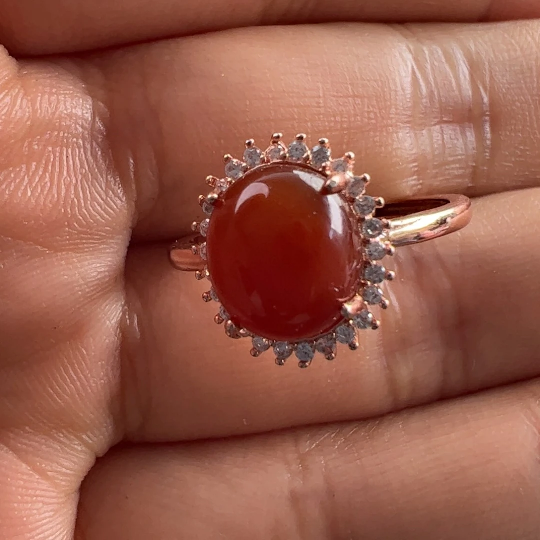 未镶嵌戒指南红玛瑙