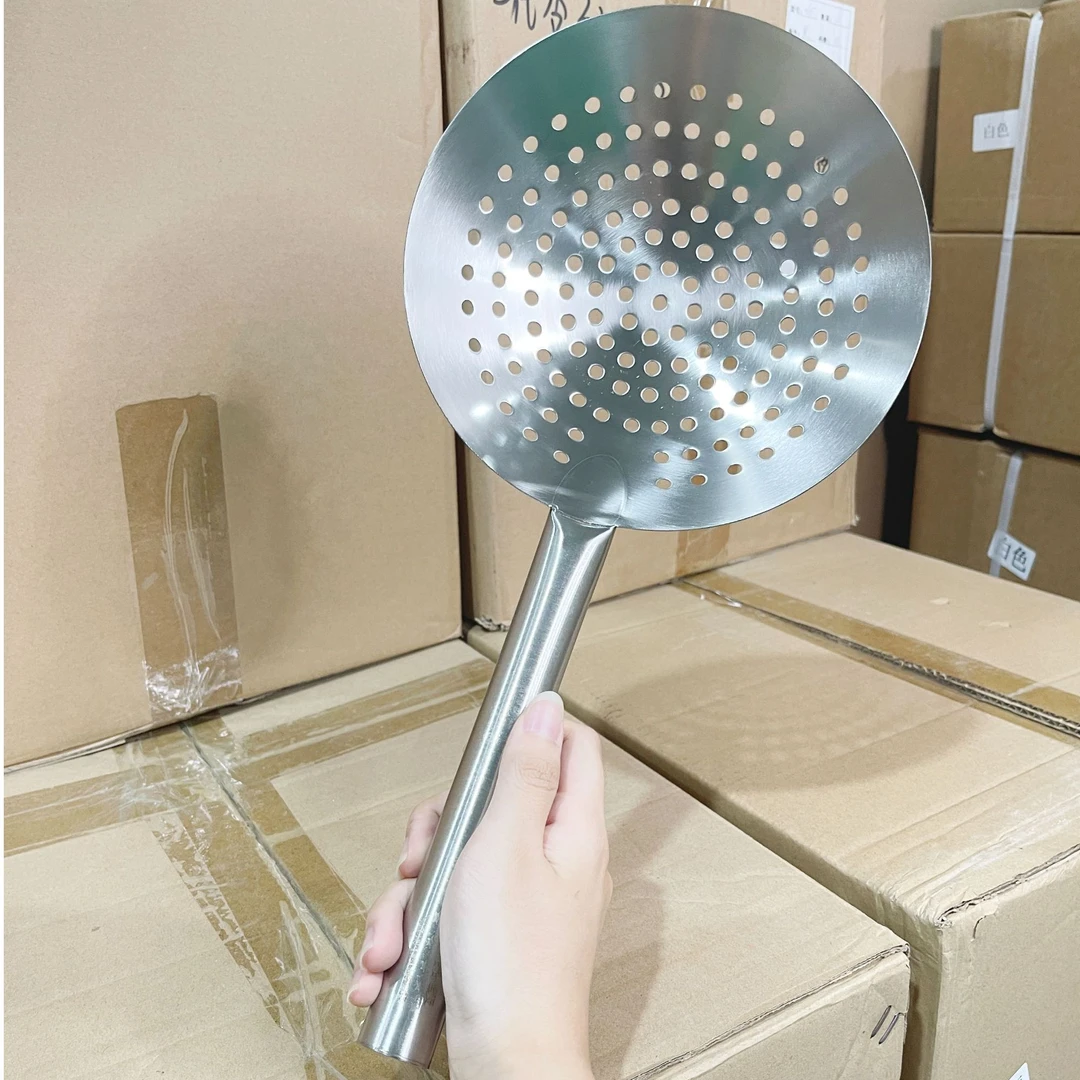 20cm大孔漏勺加厚不锈钢