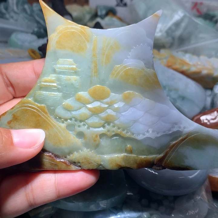 翡翠未镶嵌颈饰保真天然A货翡翠