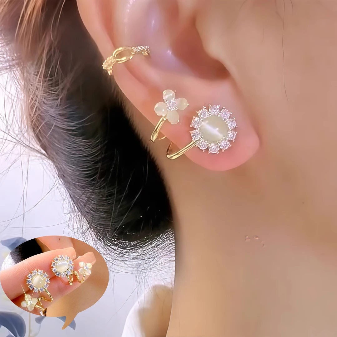 925银铅玻璃耳饰 轻奢时尚高级感高档耳环个性2025银针金色耳钉潮