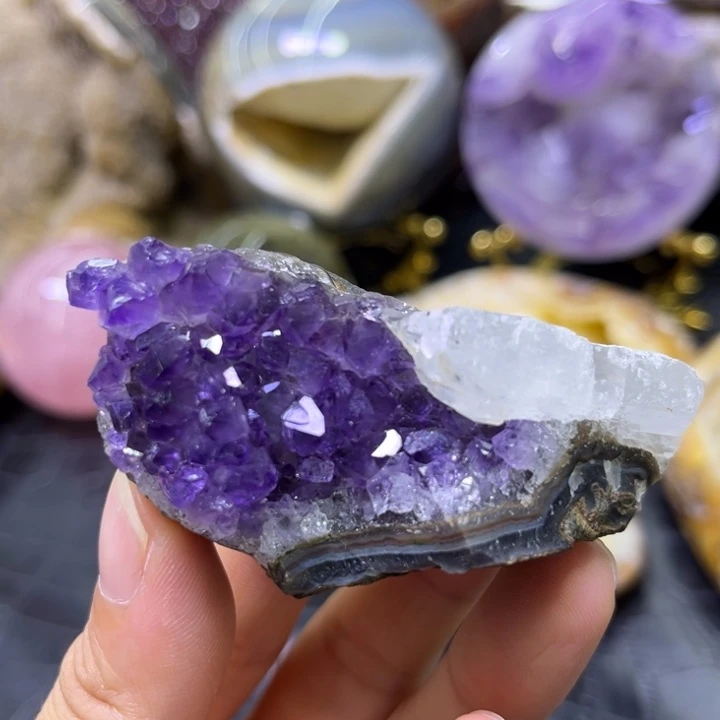 未镶嵌发饰水晶奇石紫晶