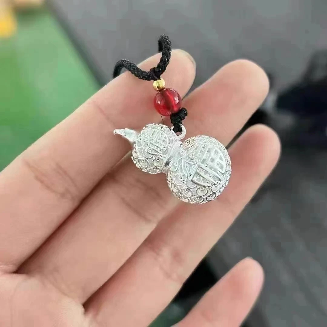 吊坠925银 足银镂空招财葫芦