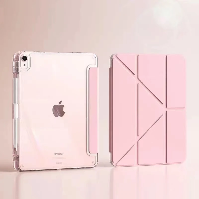 Y折简约纯色适用苹果iPad11代平板保护套2025款iPadA16笔槽iPad10