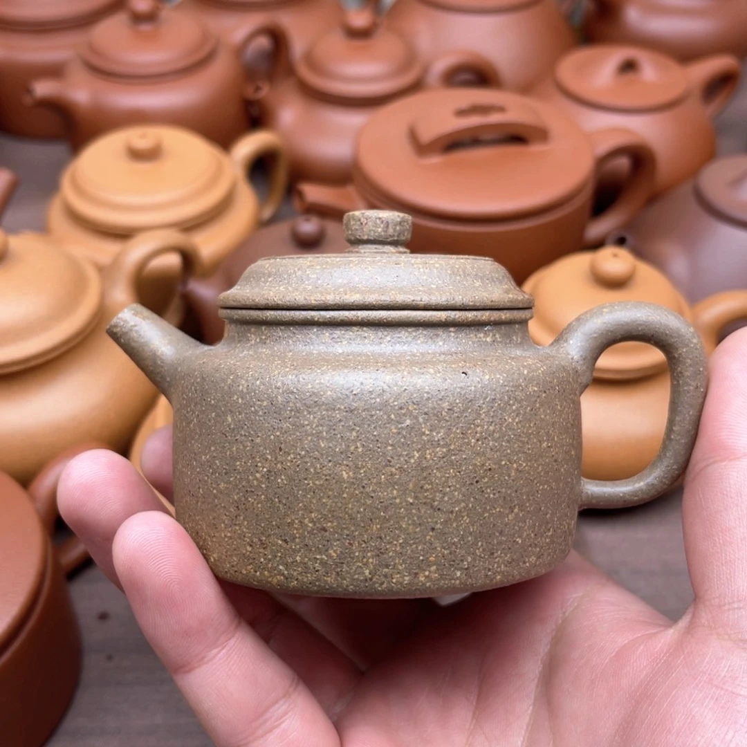 紫砂茶壶迅****行宜兴紫砂壶原矿青降坡德钟150毫升