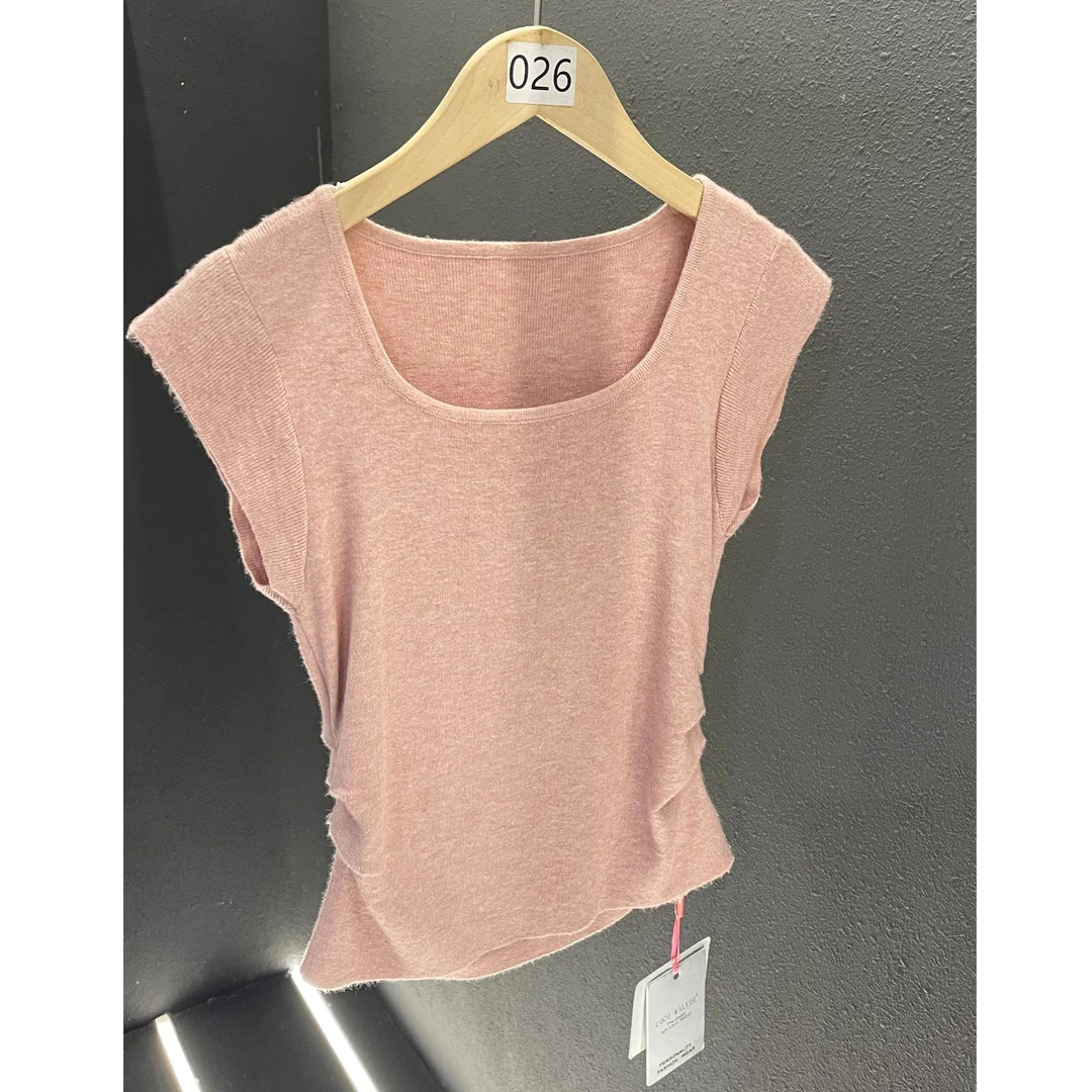 026 小飞袖小蛮腰u领夏季短袖