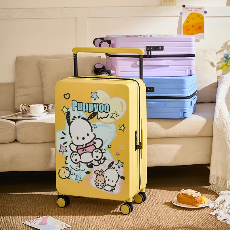 2025新款卡通宽拉杆行李箱女20寸密码登机箱大容量结实耐用旅行箱