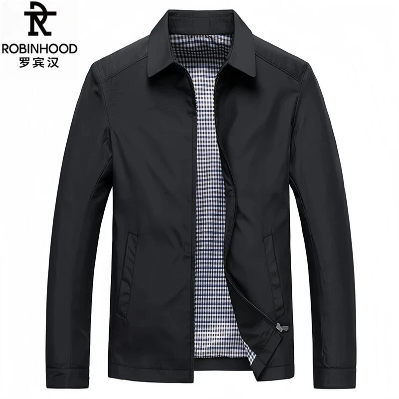 罗宾汉/ROBINHOOD新款男士夹克外套春秋季商务翻领爸爸装上衣服潮