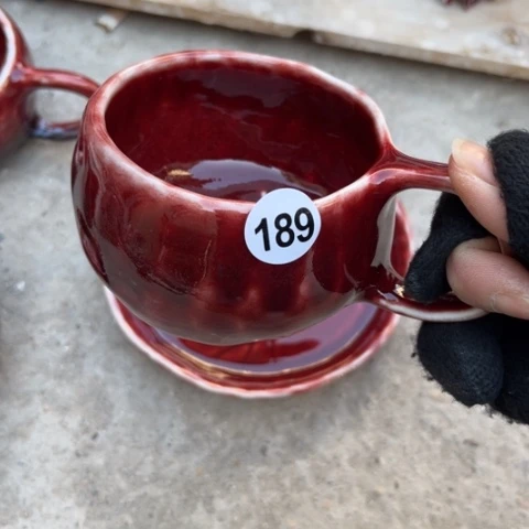 盘蓝**?熠樹日式手捏餐具茶具