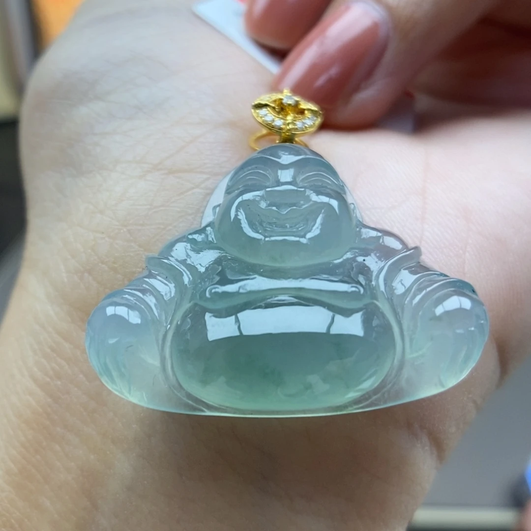 翡翠18K金镶嵌颈饰吊坠69