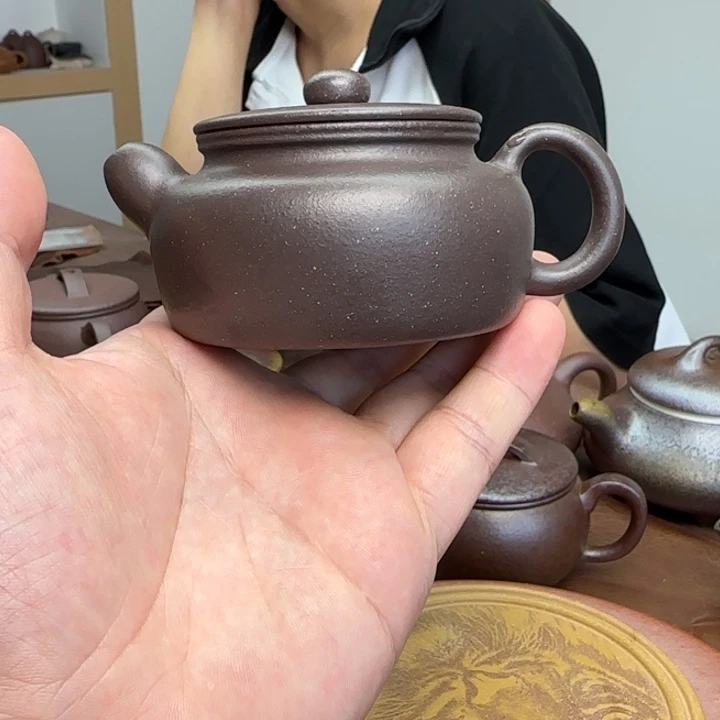 茶壶紫砂天青泥小巨炮壶