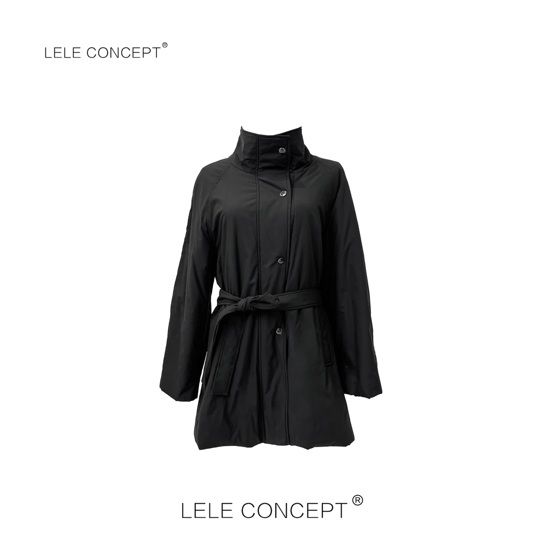 LELE CONCEPT丨【精选推荐】立领腰带棉服Y0531