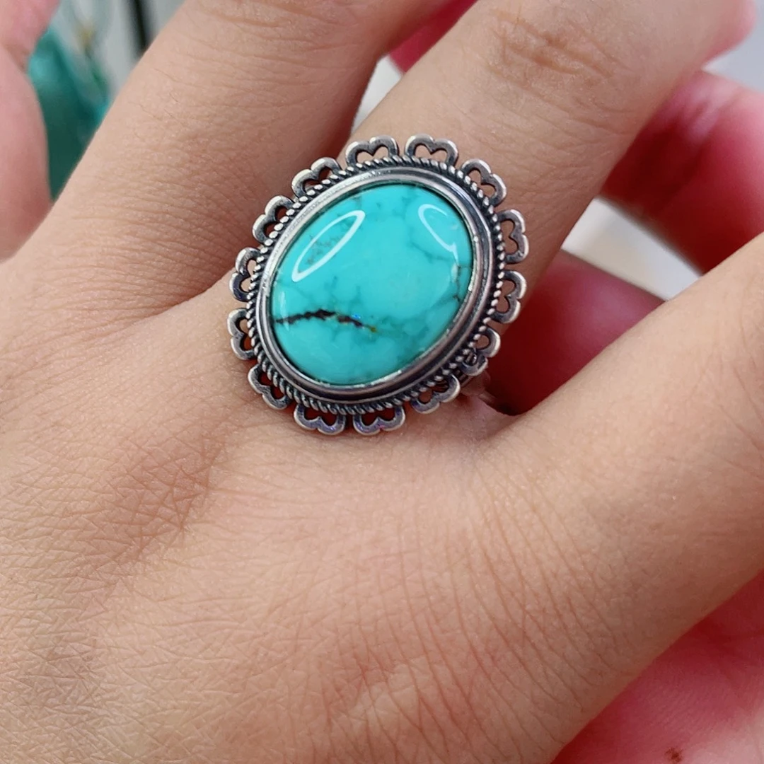 银S925镶嵌绿松石珠宝奇石