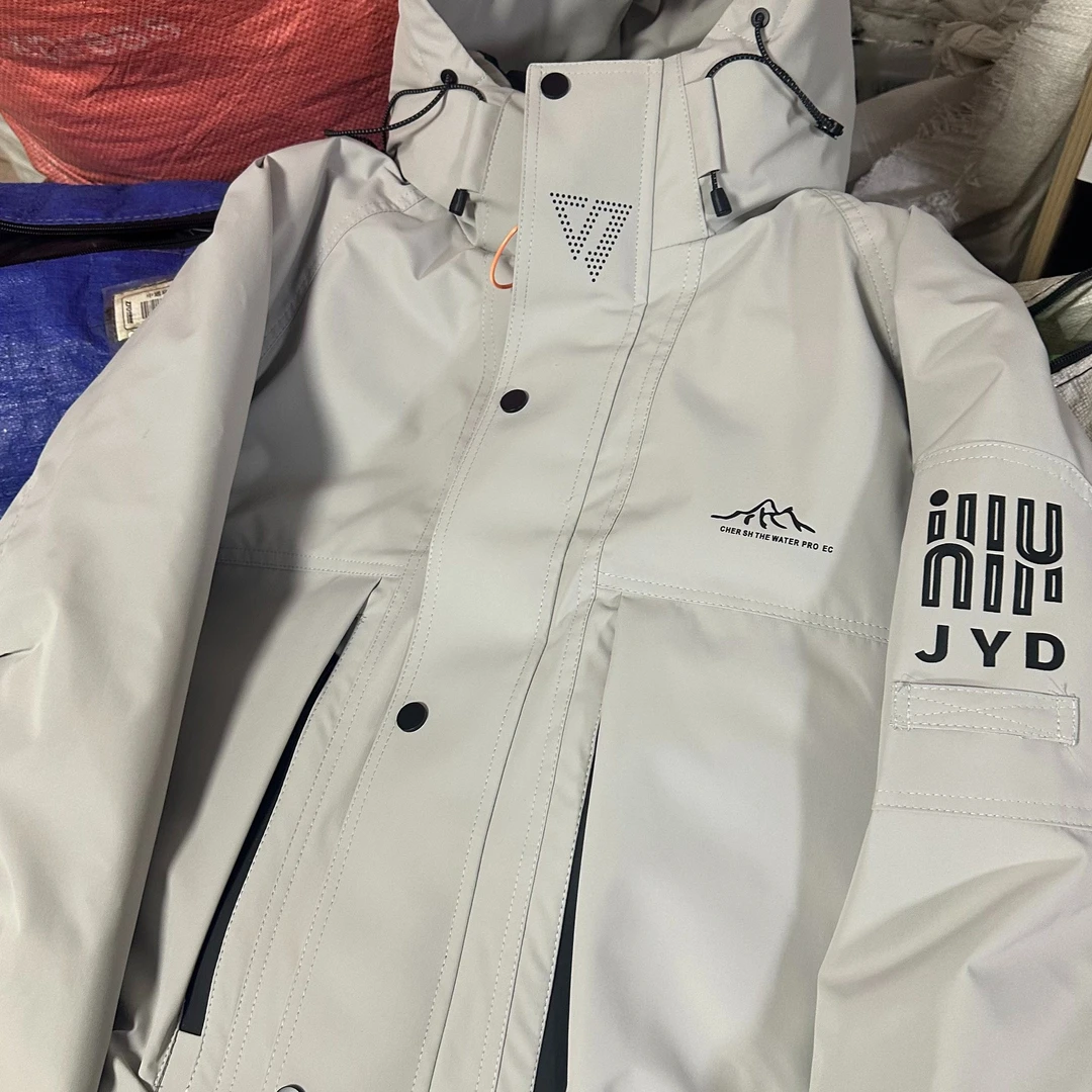 灰色.【玉龙雪山007】高充版！情侣棉服冲锋衣砖块外套Z-9806