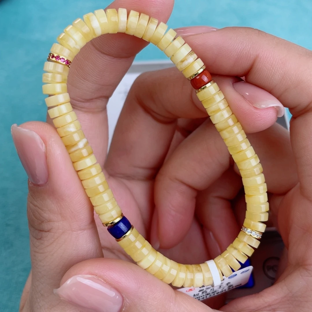 蜜蜡裸石未镶嵌蜜蜡手串