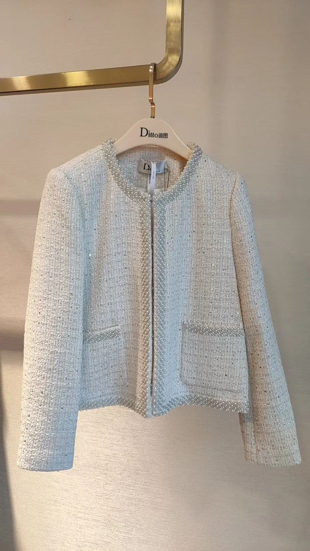 迪图DITTO小香风厚外套女装百搭气质休闲长袖法式款322